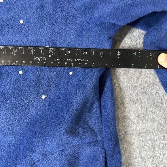 Quacker Factory Jacket Women’s Medium Blue Fleece Rhinestones Full Zip Artsy - Picture 6 of 10